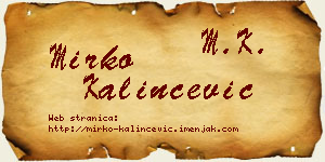 Mirko Kalinčević vizit kartica